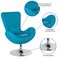 Merrick Lane Soro High-Back Egg Style Lounge Chair With 360° Swivel Metal Base